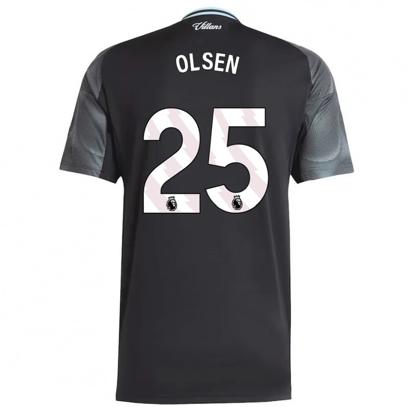 Danxen Homem Camisola Robin Olsen #25 Preto Azul Celeste Alternativa 2025/26 Camisa