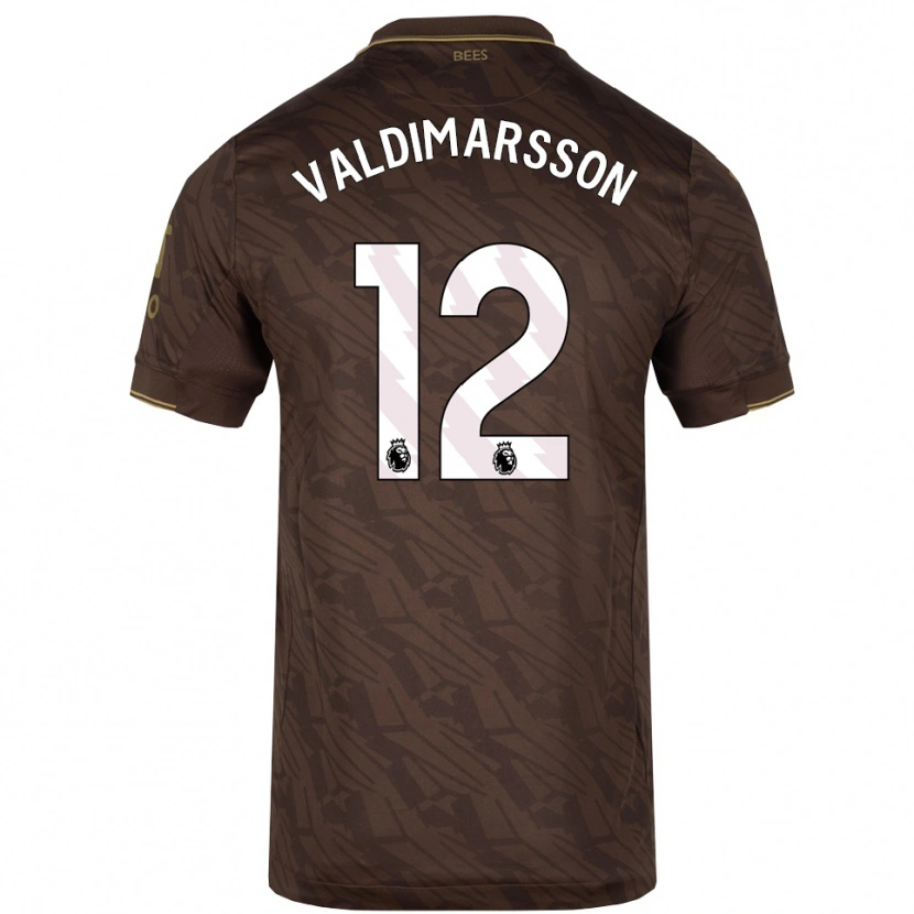 Danxen Homem Camisola Hákon Rafn Valdimarsson #12 Marrom Dourado Alternativa 2025/26 Camisa