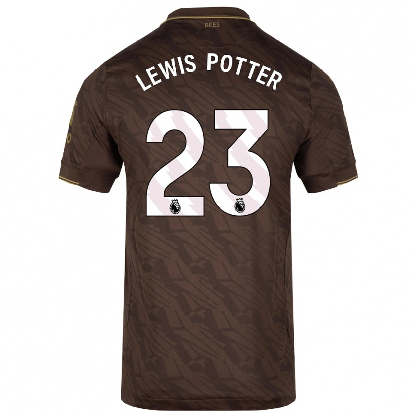 Danxen Homem Camisola Keane Lewis-Potter #23 Marrom Dourado Alternativa 2025/26 Camisa