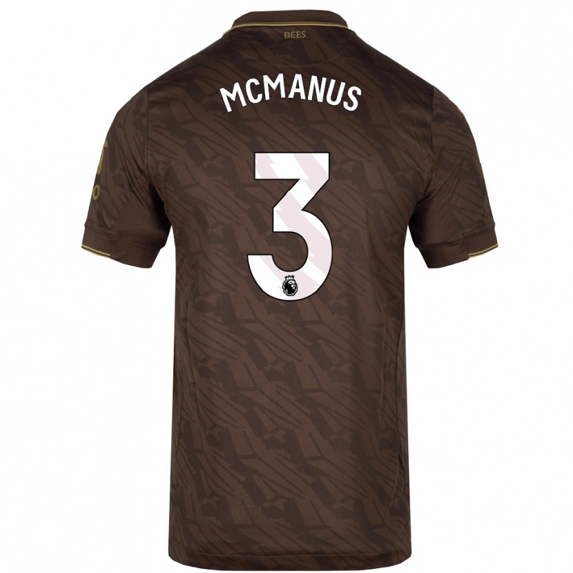 Danxen Homem Camisola Conor Mcmanus #3 Marrom Dourado Alternativa 2025/26 Camisa