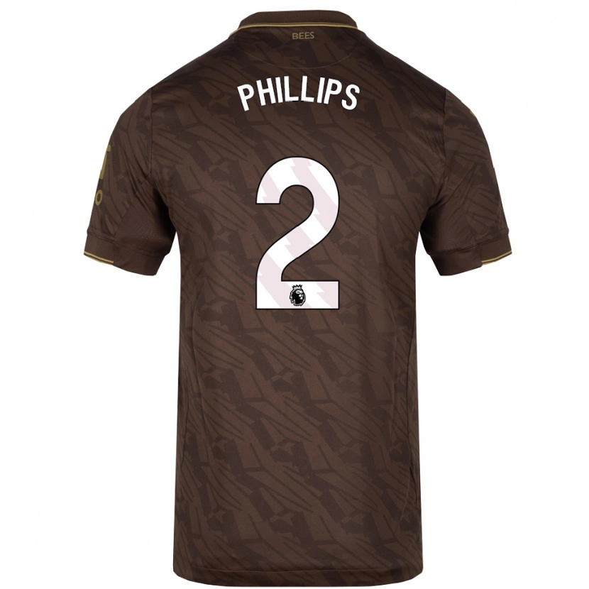Danxen Homem Camisola Maddie Phillips #2 Marrom Dourado Alternativa 2025/26 Camisa