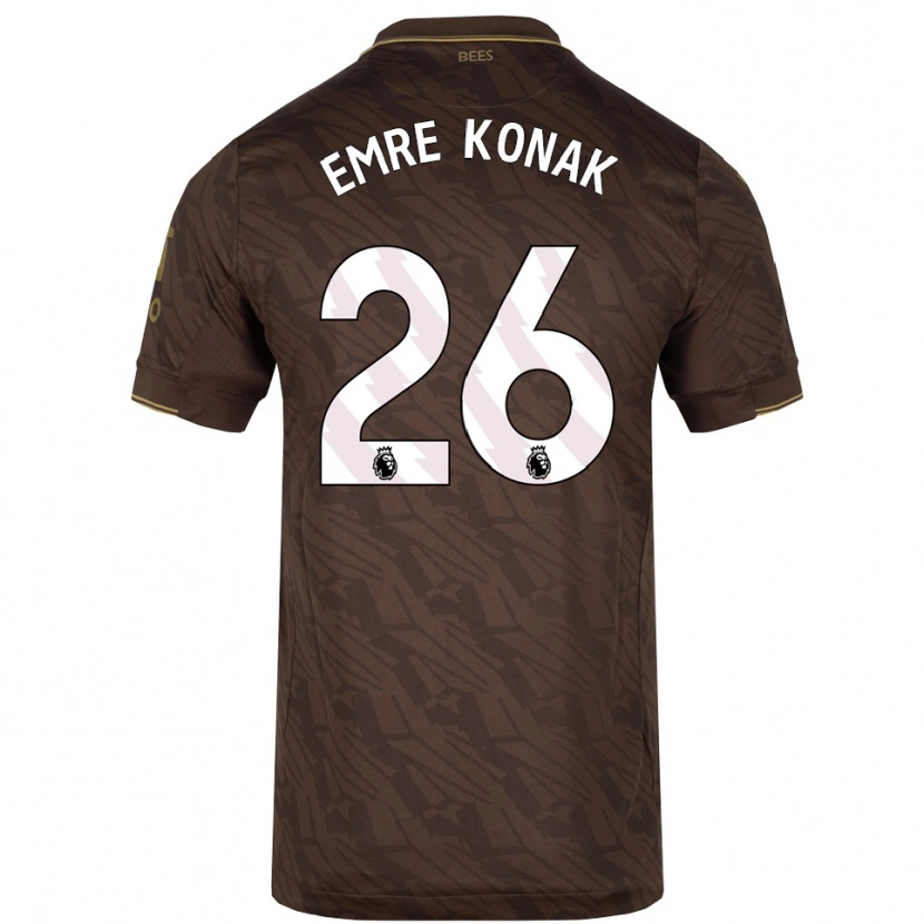 Danxen Homem Camisola Yunus Emre Konak #26 Marrom Dourado Alternativa 2025/26 Camisa