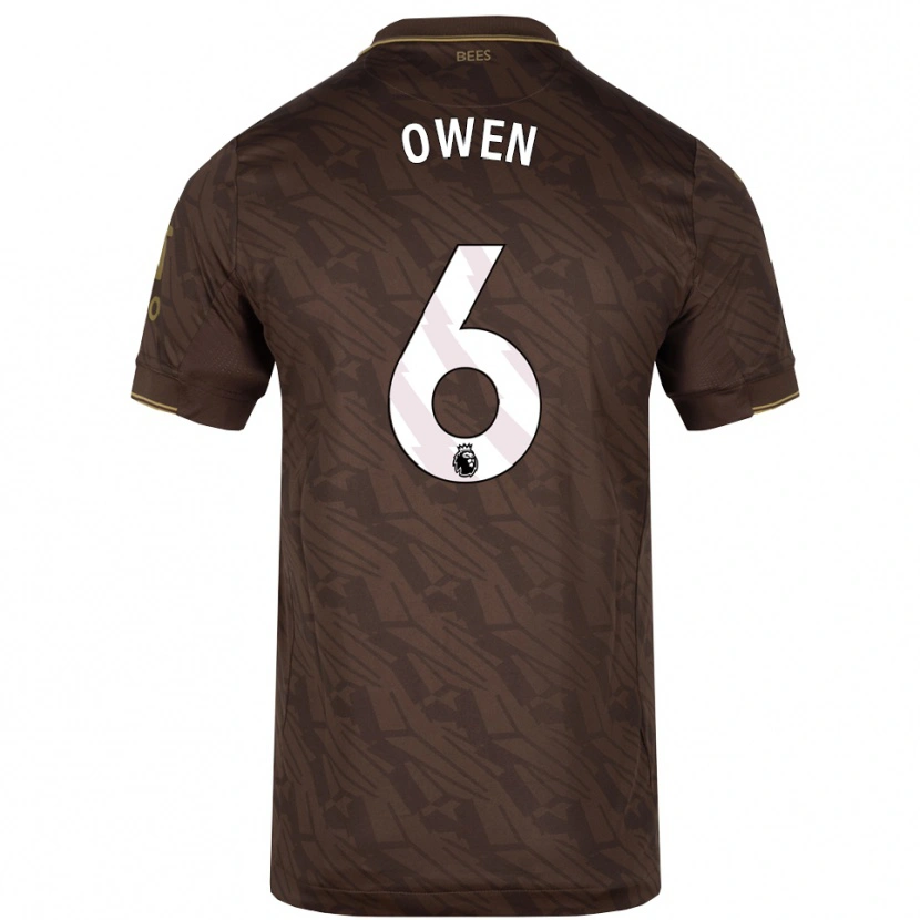 Danxen Homem Camisola Riley Owen #6 Marrom Dourado Alternativa 2025/26 Camisa