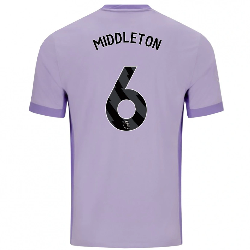 Danxen Homem Camisola Jesse Middleton #6 Roxo Taro Branco Alternativa 2025/26 Camisa