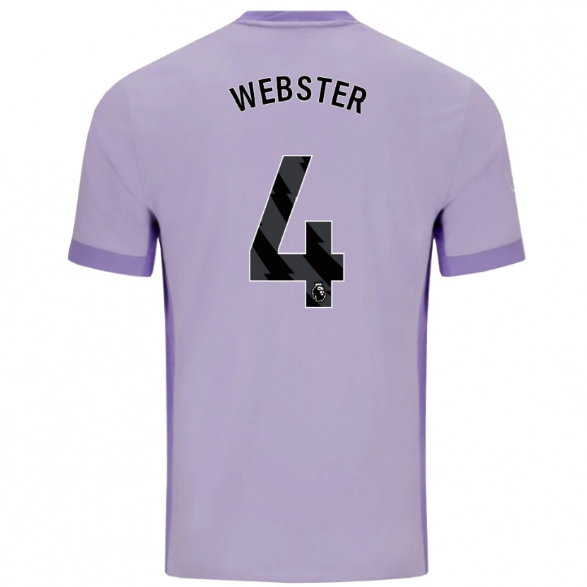 Danxen Homem Camisola Adam Webster #4 Roxo Taro Branco Alternativa 2025/26 Camisa