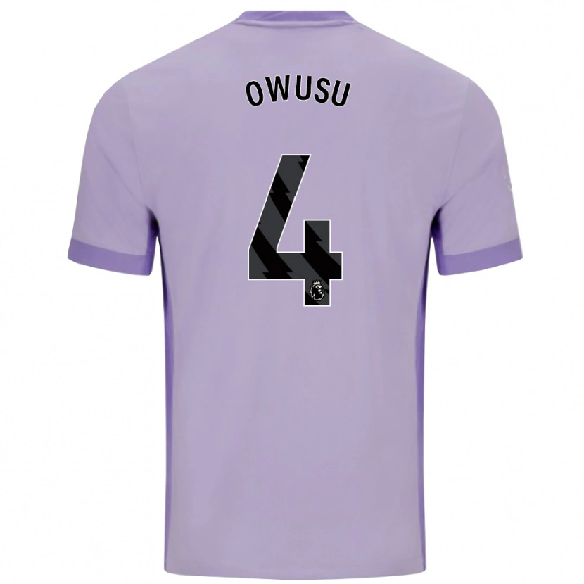 Danxen Homem Camisola Yussif Owusu #4 Roxo Taro Branco Alternativa 2025/26 Camisa