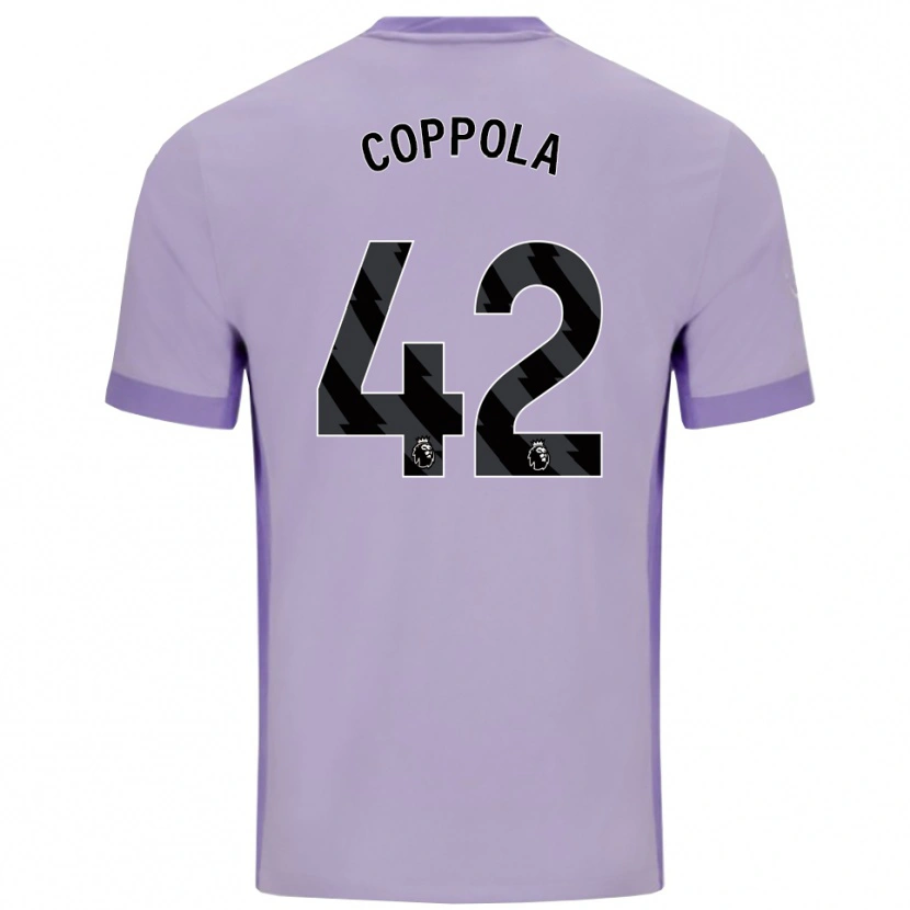 Danxen Homem Camisola Diego Coppola #42 Roxo Taro Branco Alternativa 2025/26 Camisa