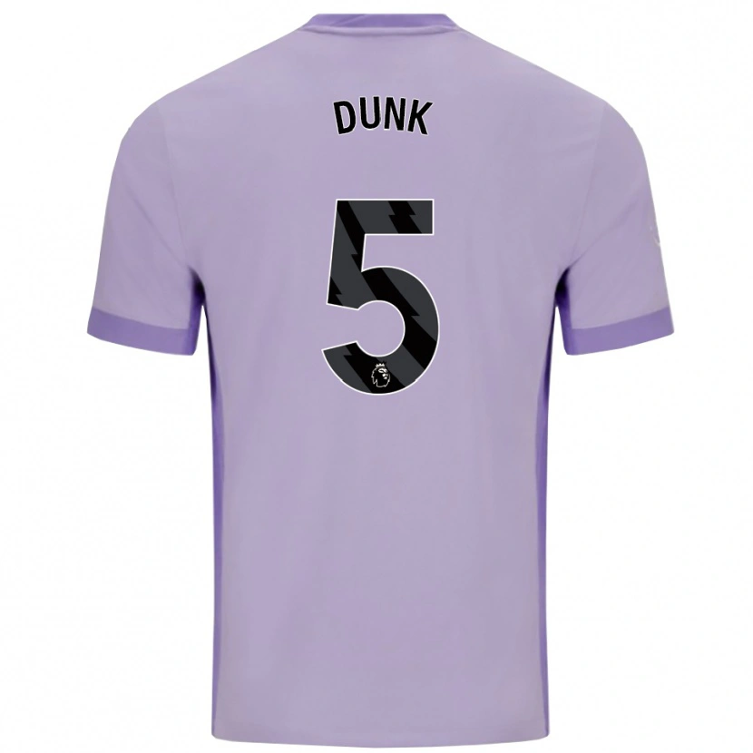 Danxen Homem Camisola Lewis Dunk #5 Roxo Taro Branco Alternativa 2025/26 Camisa