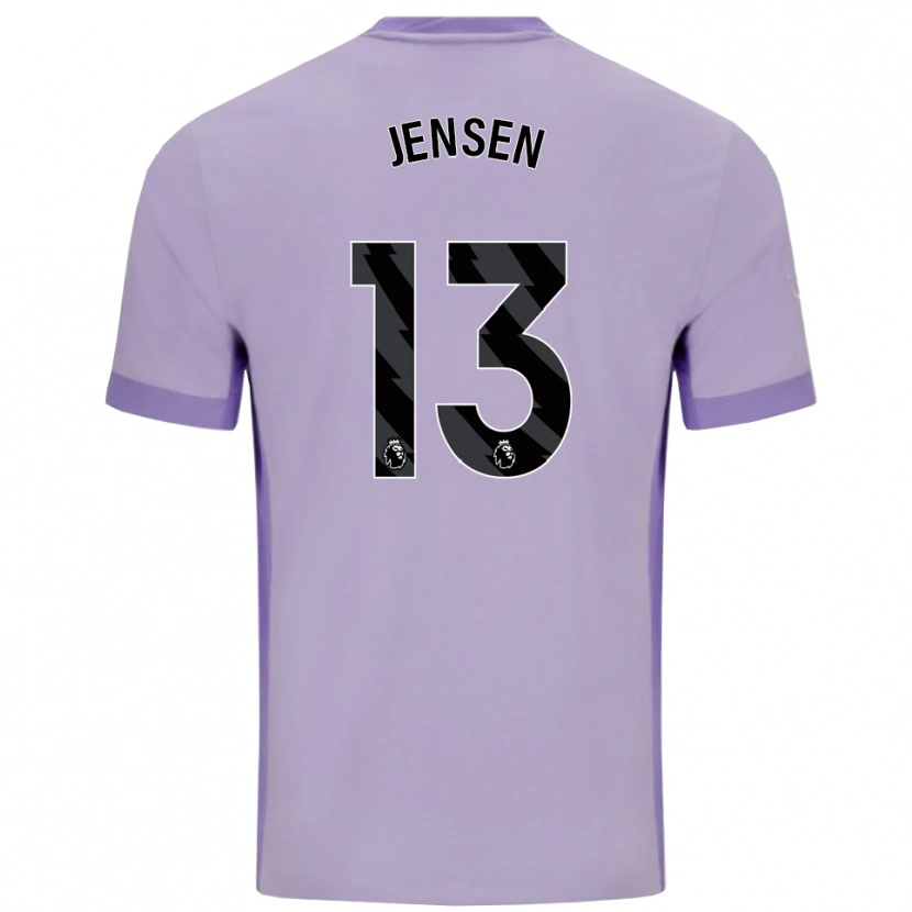 Danxen Homem Camisola Sebastian Jensen #13 Roxo Taro Branco Alternativa 2025/26 Camisa