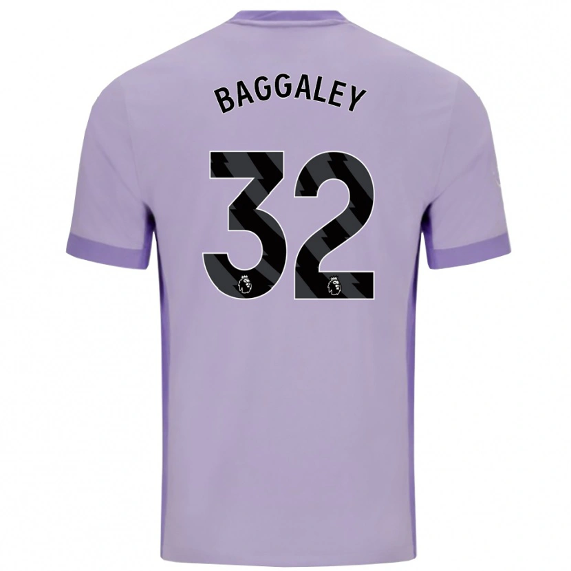 Danxen Homem Camisola Sophie Baggaley #32 Roxo Taro Branco Alternativa 2025/26 Camisa