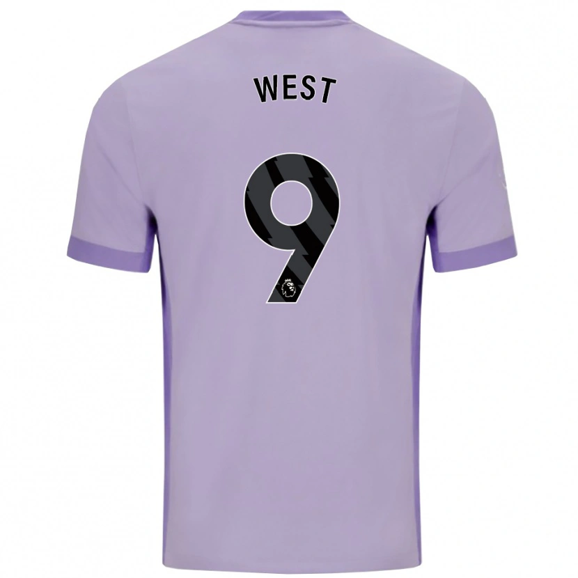 Danxen Homem Camisola Aidan West #9 Roxo Taro Branco Alternativa 2025/26 Camisa