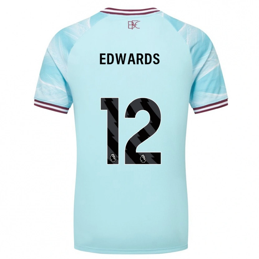 Danxen Homem Camisola Connor Edwards #12 Azul Celeste Borgonha Alternativa 2025/26 Camisa