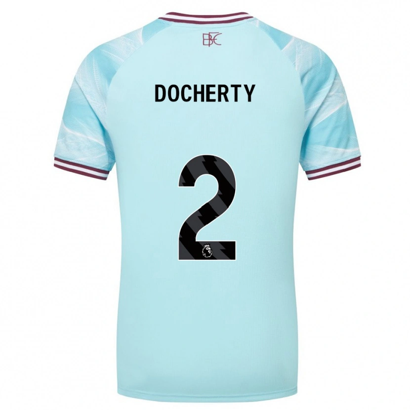 Danxen Homem Camisola Charley Docherty #2 Azul Celeste Borgonha Alternativa 2025/26 Camisa