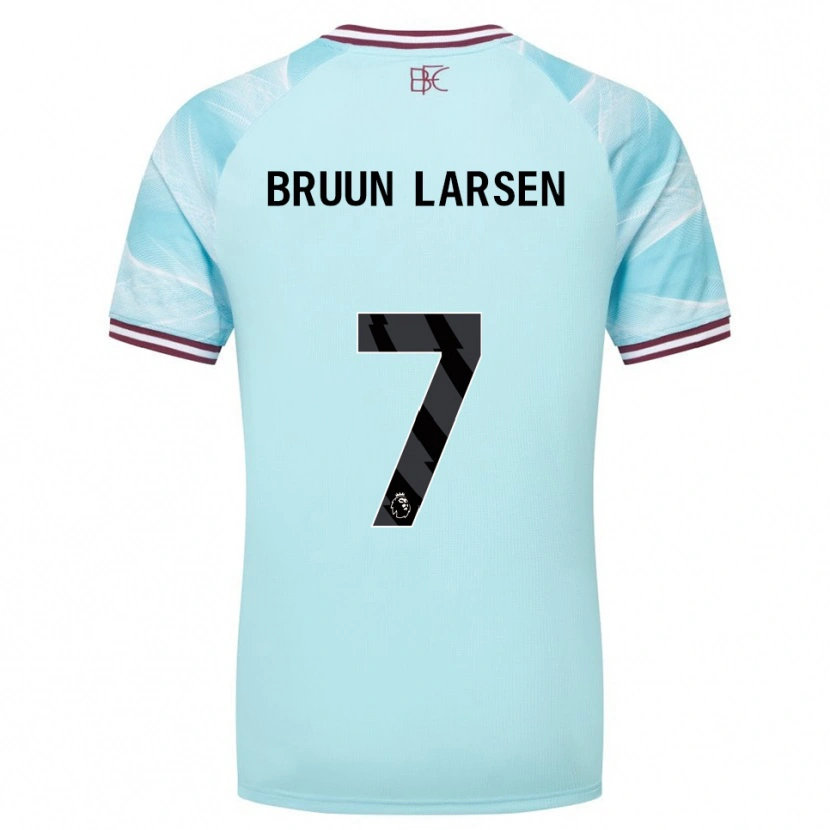 Danxen Homem Camisola Jacob Bruun Larsen #7 Azul Celeste Borgonha Alternativa 2025/26 Camisa