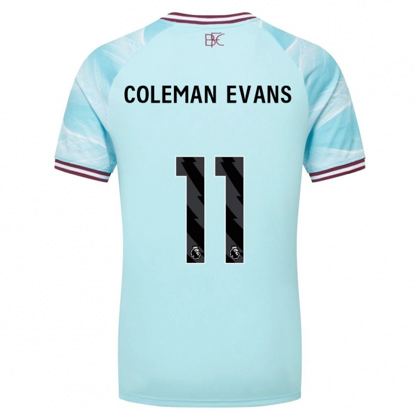 Danxen Homem Camisola Amaya Coleman-Evans #11 Azul Celeste Borgonha Alternativa 2025/26 Camisa