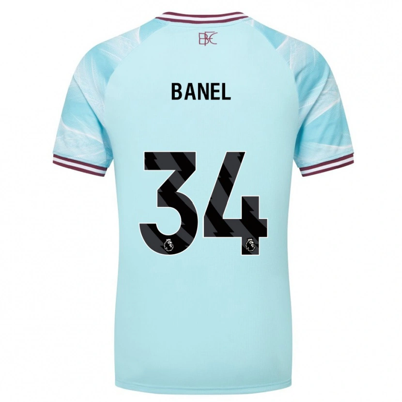 Danxen Homem Camisola Jaydon Banel #34 Azul Celeste Borgonha Alternativa 2025/26 Camisa