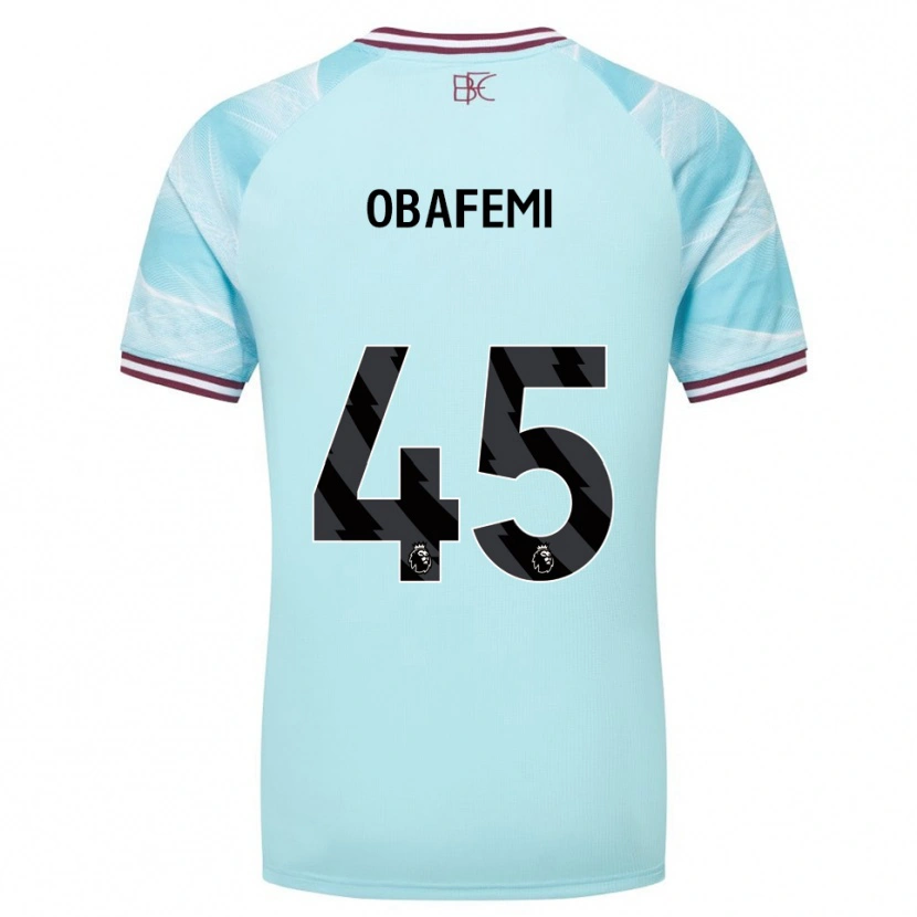 Danxen Homem Camisola Michael Obafemi #45 Azul Celeste Borgonha Alternativa 2025/26 Camisa
