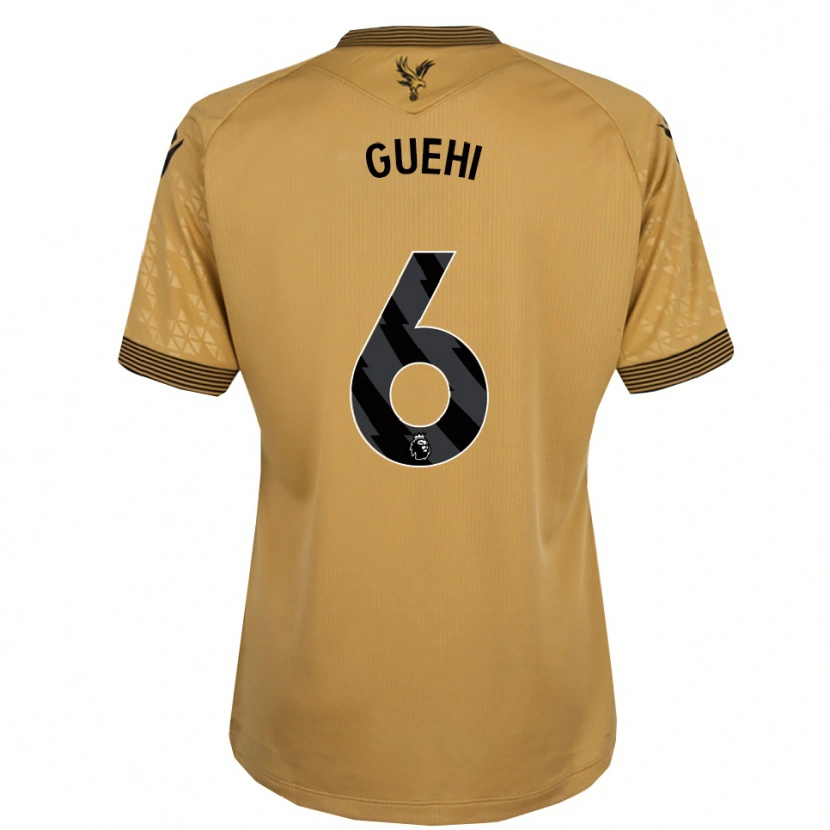 Danxen Homem Camisola Marc Guéhi #6 Dourado Preto Alternativa 2025/26 Camisa