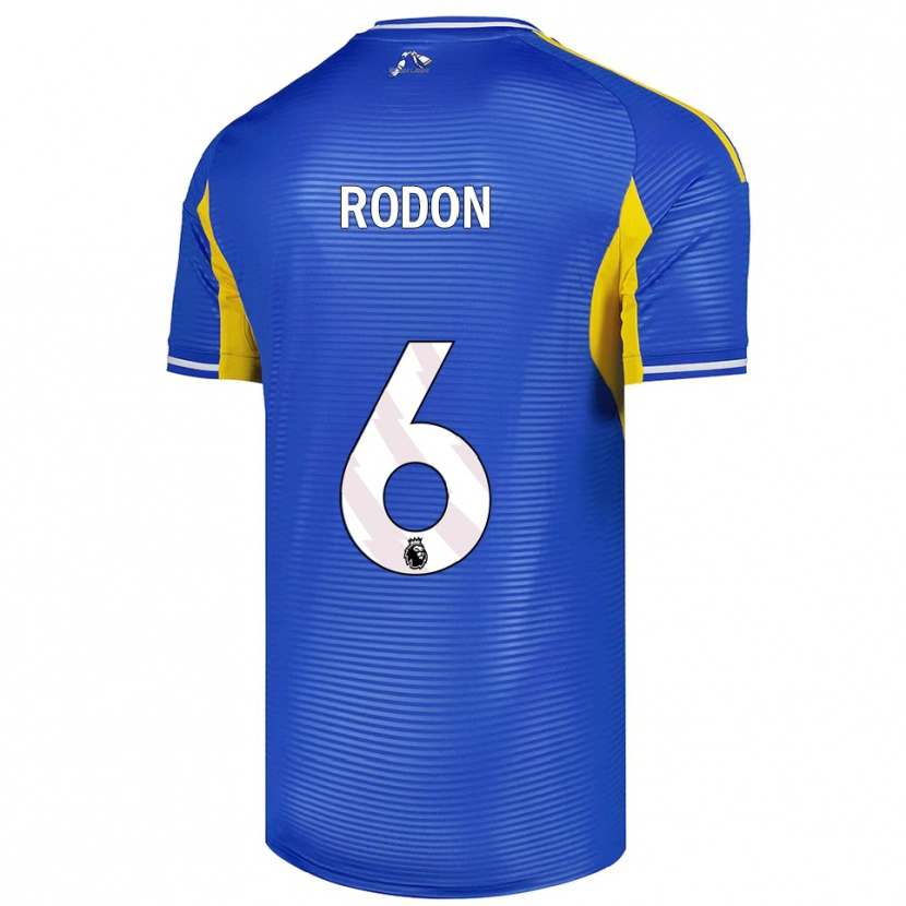 Danxen Homem Camisola Joe Rodon #6 Azul Amarelo Alternativa 2025/26 Camisa