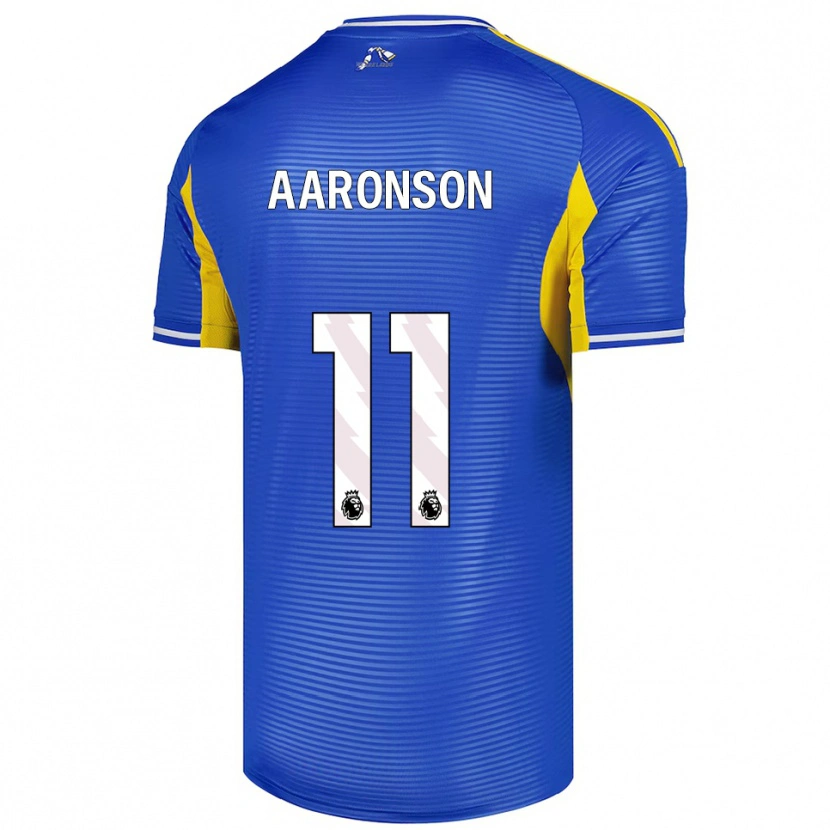 Danxen Homem Camisola Brenden Aaronson #11 Azul Amarelo Alternativa 2025/26 Camisa