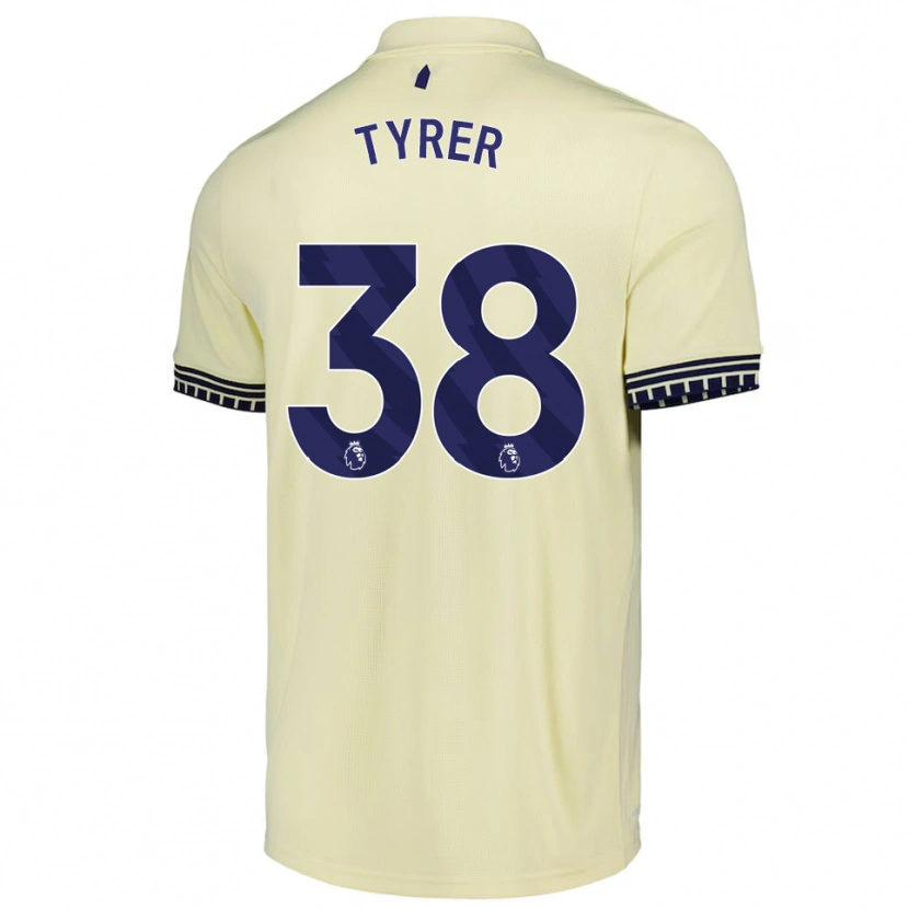 Danxen Homem Camisola Harry Tyrer #38 Branco Sujo Preto Alternativa 2025/26 Camisa