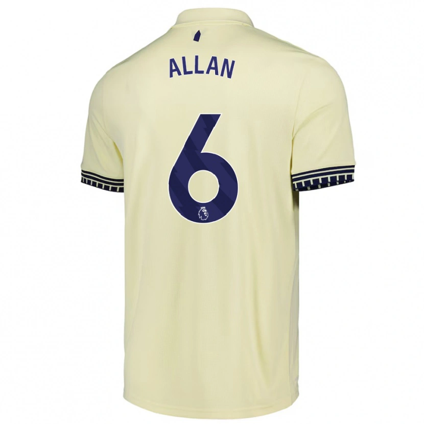 Danxen Homem Camisola Allan #6 Branco Sujo Preto Alternativa 2025/26 Camisa