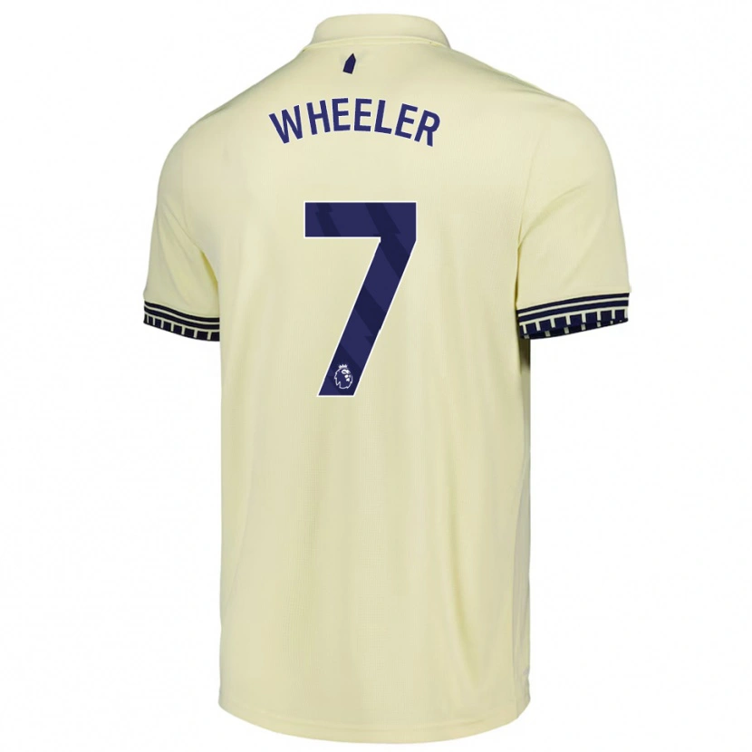 Danxen Homem Camisola Clare Wheeler #7 Branco Sujo Preto Alternativa 2025/26 Camisa