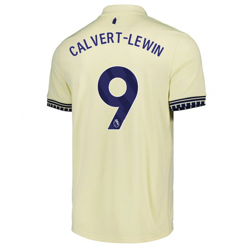 Danxen Homem Camisola Dominic Calvert-Lewin #9 Branco Sujo Preto Alternativa 2025/26 Camisa
