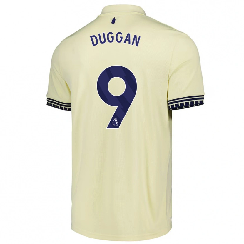 Danxen Homem Camisola Toni Duggan #9 Branco Sujo Preto Alternativa 2025/26 Camisa