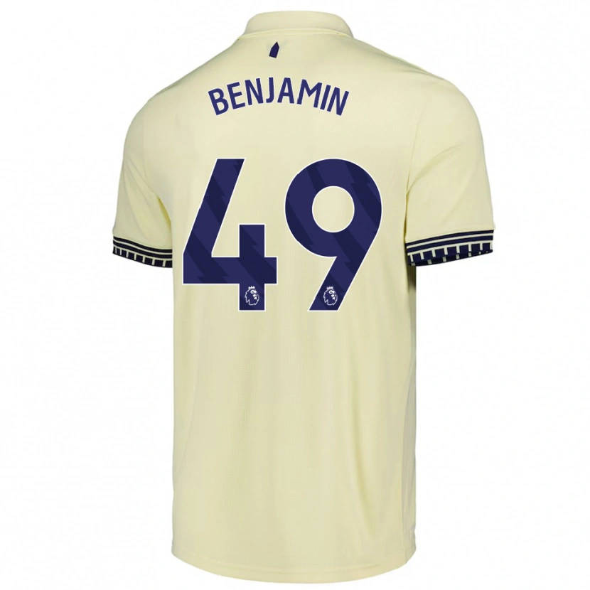 Danxen Homem Camisola Omari Benjamin #49 Branco Sujo Preto Alternativa 2025/26 Camisa
