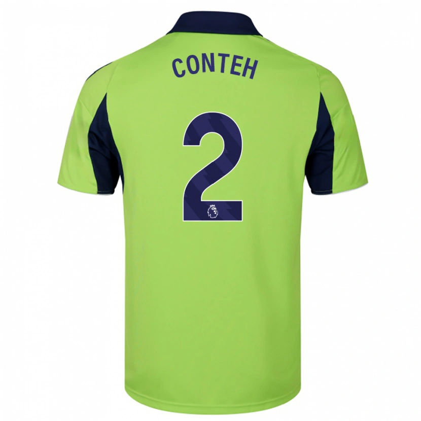 Danxen Homem Camisola Daniel Conteh #2 Verde Marinho Branco Alternativa 2025/26 Camisa