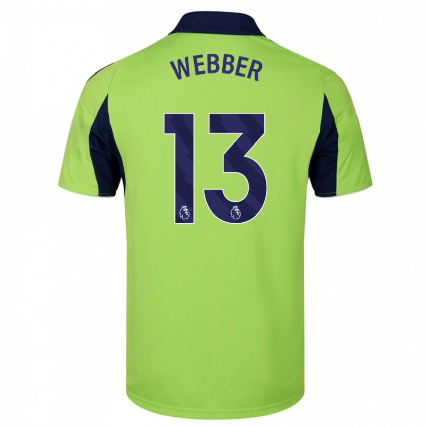 Danxen Homem Camisola Amber Webber #13 Verde Marinho Branco Alternativa 2025/26 Camisa