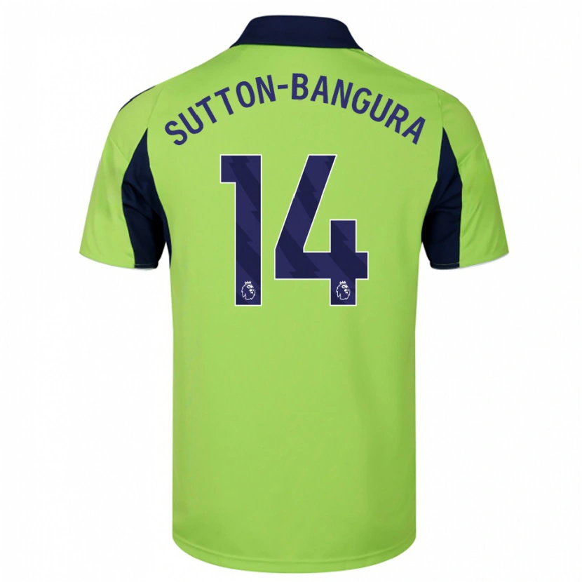 Danxen Homem Camisola William Sutton-Bangura #14 Verde Marinho Branco Alternativa 2025/26 Camisa