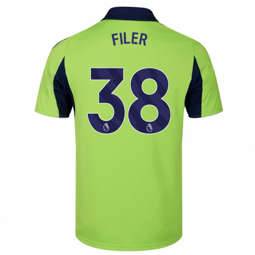 Danxen Homem Camisola Maddie Filer #38 Verde Marinho Branco Alternativa 2025/26 Camisa