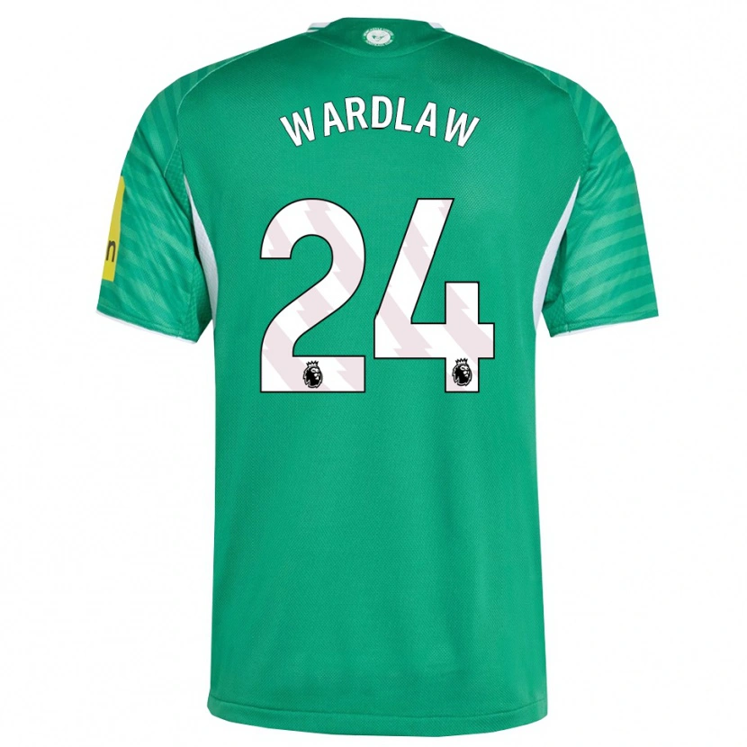 Danxen Homem Camisola Charlotte Wardlaw #24 Verde Branco Alternativa 2025/26 Camisa