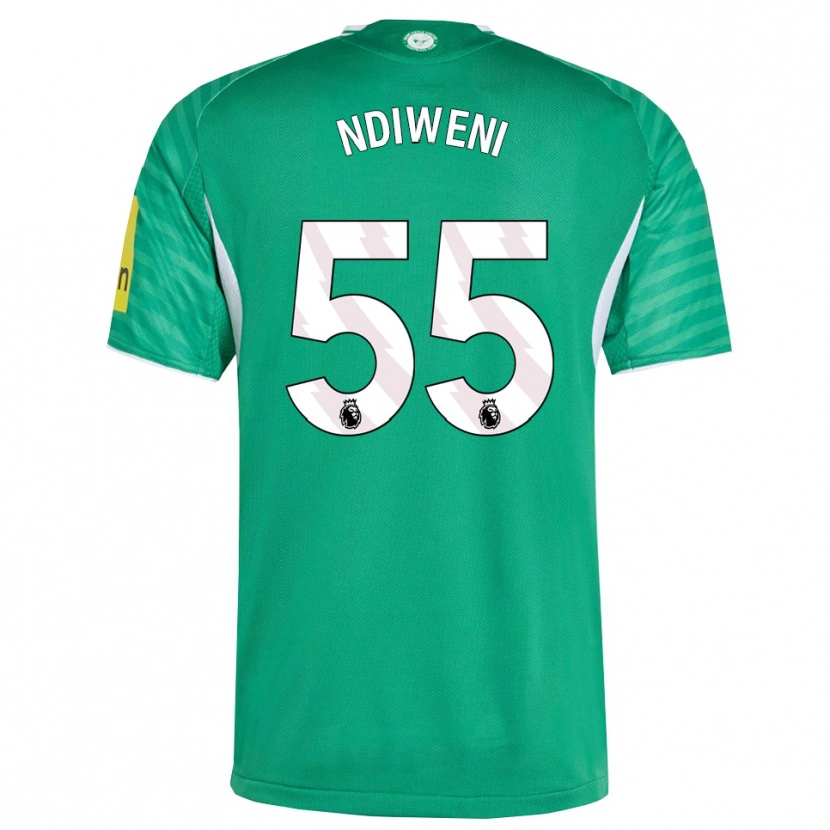 Danxen Homem Camisola Michael Ndiweni #55 Verde Branco Alternativa 2025/26 Camisa