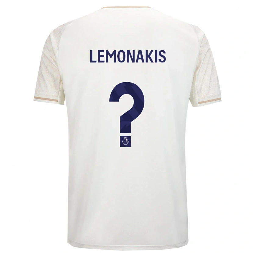Danxen Homem Camisola Georgios Lemonakis #0 Branco Sujo Preto Alternativa 2025/26 Camisa