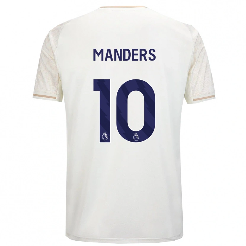 Danxen Homem Camisola Holly Manders #10 Branco Sujo Preto Alternativa 2025/26 Camisa