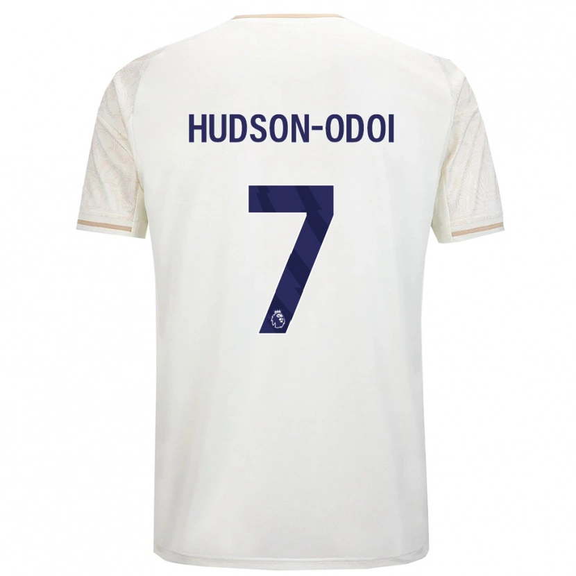 Danxen Homem Camisola Callum Hudson-Odoi #7 Branco Sujo Preto Alternativa 2025/26 Camisa
