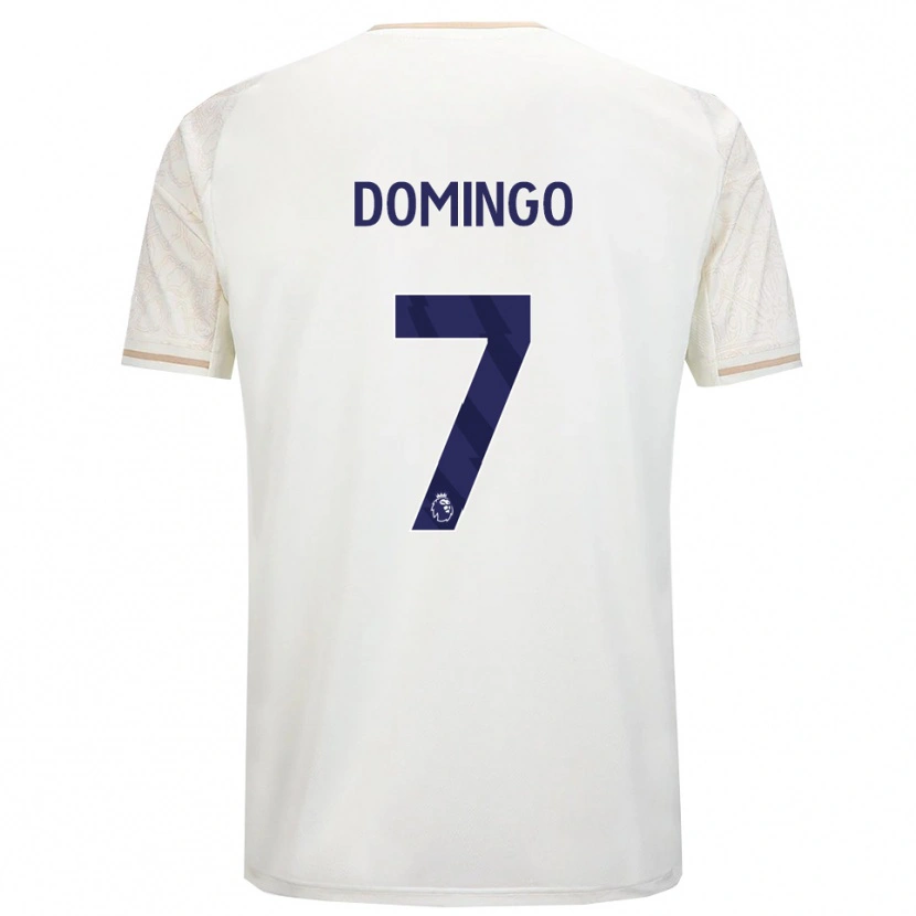 Danxen Homem Camisola Sophie Domingo #7 Branco Sujo Preto Alternativa 2025/26 Camisa