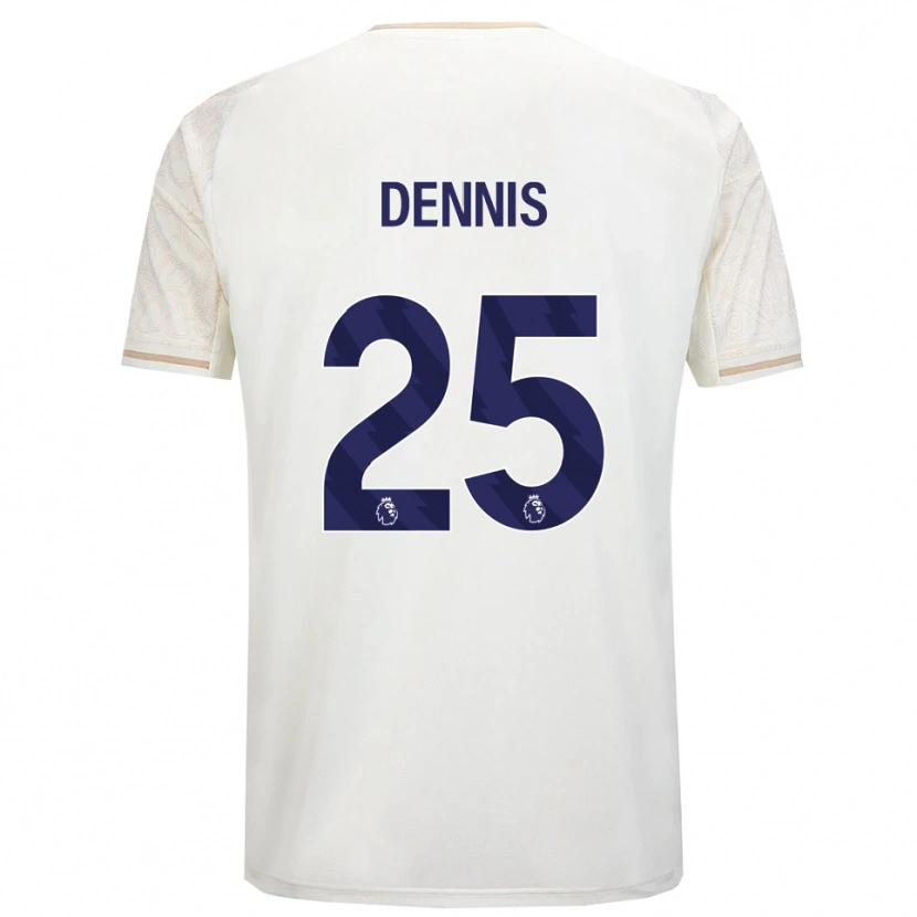 Danxen Homem Camisola Emmanuel Dennis #25 Branco Sujo Preto Alternativa 2025/26 Camisa