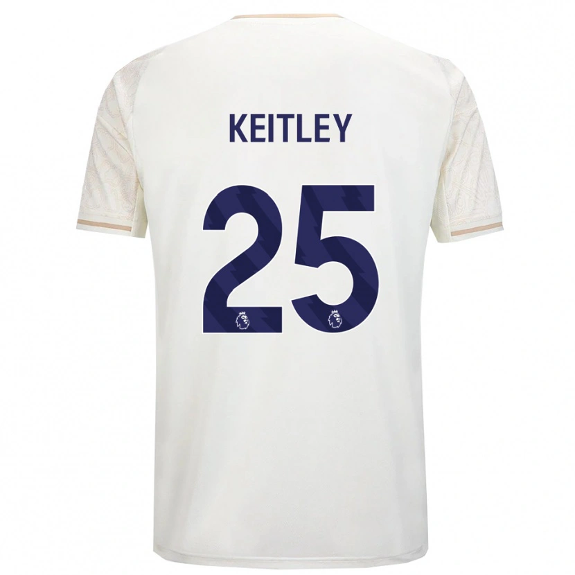 Danxen Homem Camisola Alice Keitley #25 Branco Sujo Preto Alternativa 2025/26 Camisa