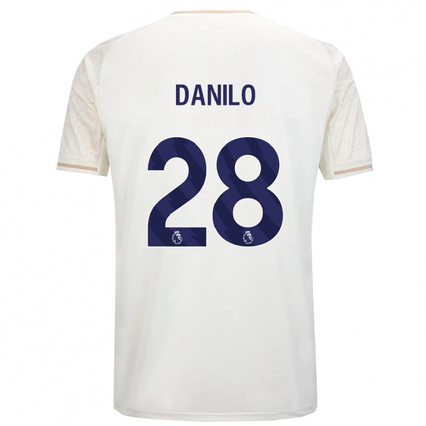 Danxen Homem Camisola Danilo #28 Branco Sujo Preto Alternativa 2025/26 Camisa