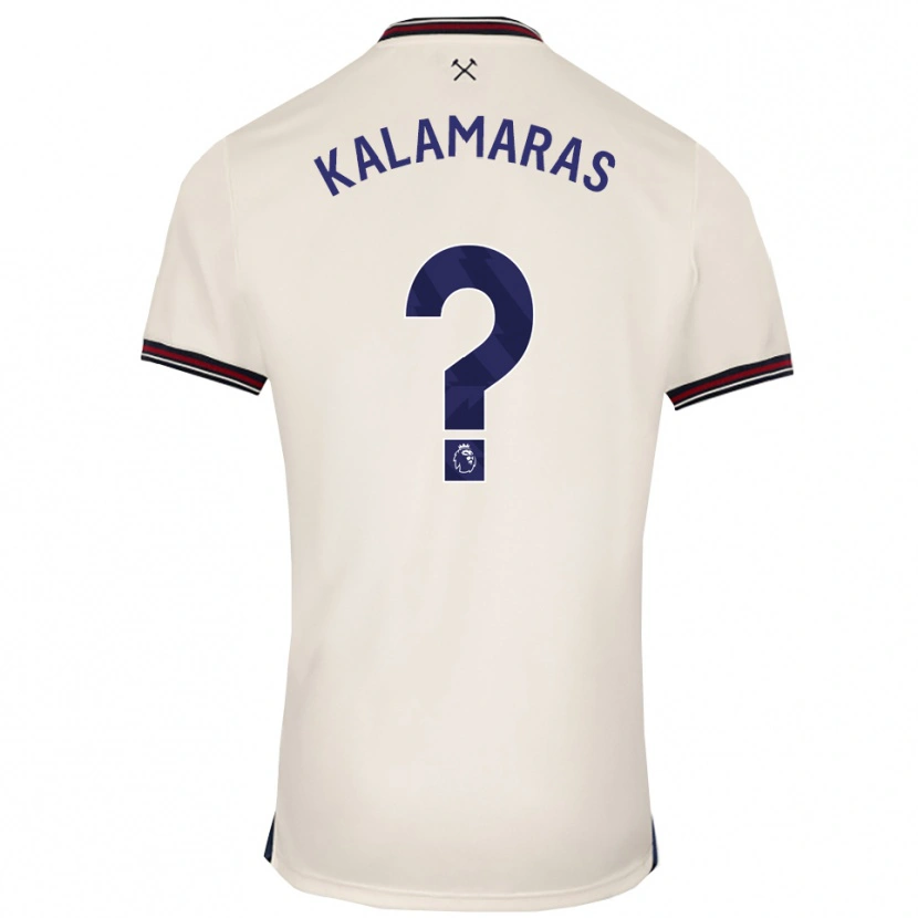 Danxen Homem Camisola Pablo Kalamaras #0 Branco Sujo Alternativa 2025/26 Camisa