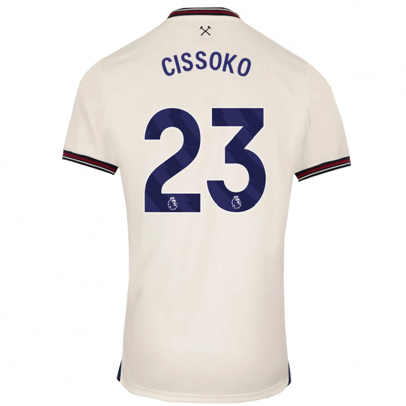 Danxen Homem Camisola Hawa Cissoko #23 Branco Sujo Alternativa 2025/26 Camisa