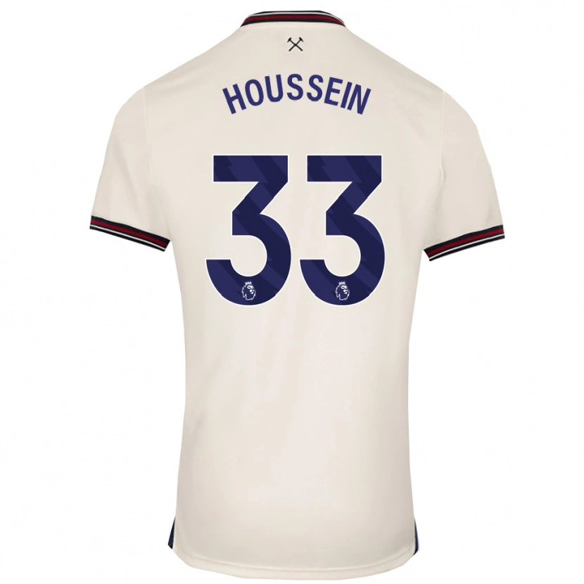 Danxen Homem Camisola Halle Houssein #33 Branco Sujo Alternativa 2025/26 Camisa