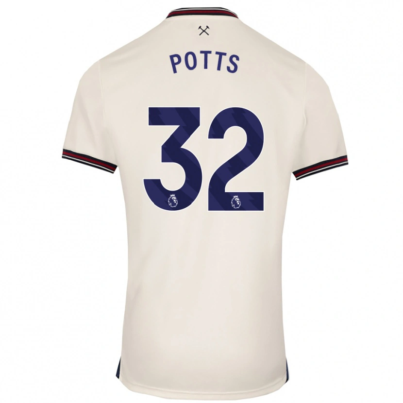 Danxen Homem Camisola Freddie Potts #32 Branco Sujo Alternativa 2025/26 Camisa