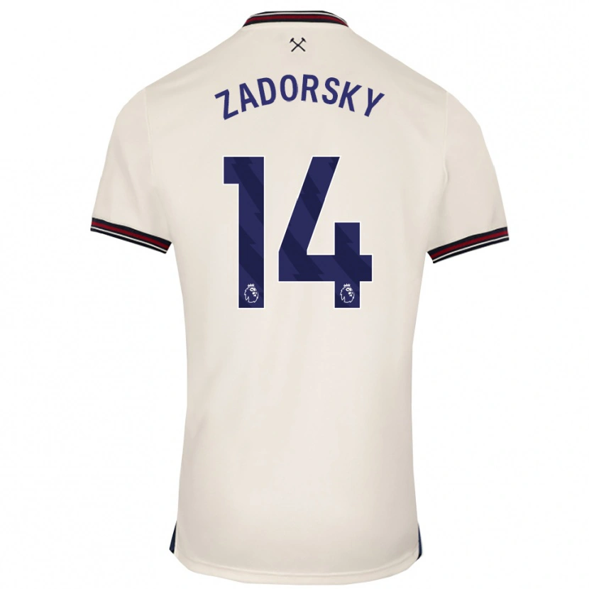 Danxen Homem Camisola Shelina Zadorsky #14 Branco Sujo Alternativa 2025/26 Camisa