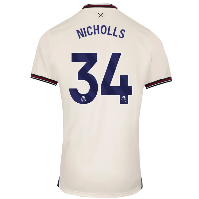 Danxen Homem Camisola Macey Nicholls #34 Branco Sujo Alternativa 2025/26 Camisa