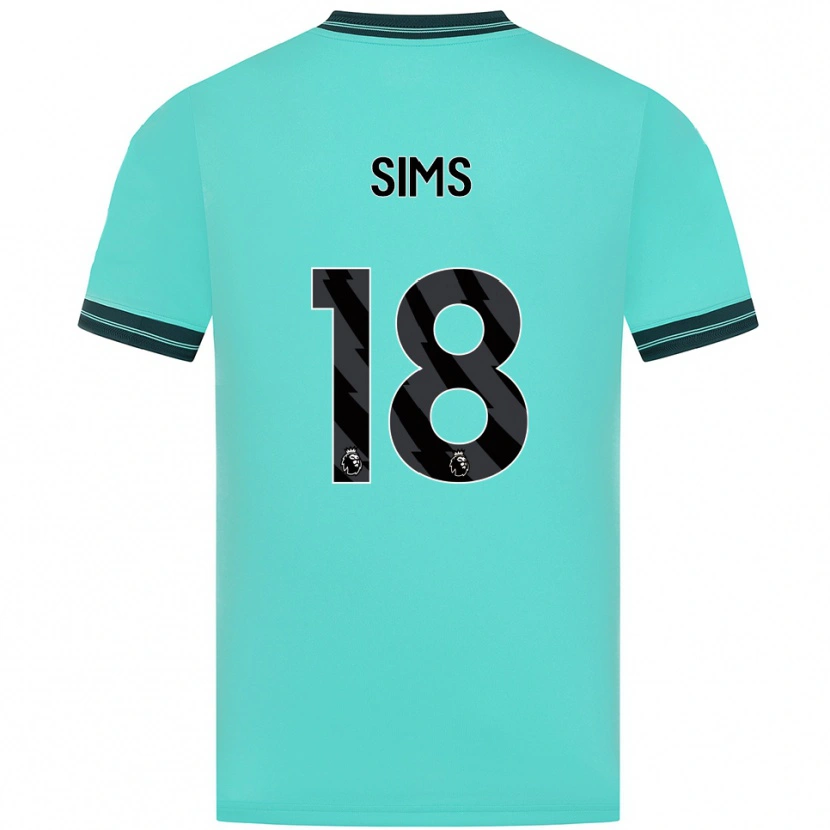 Danxen Homem Camisola Amy Sims #18 Azul Celeste Verde Alternativa 2025/26 Camisa